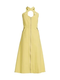 Everyday Tropics Crossover Zip-Front Dress