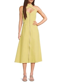 Everyday Tropics Crossover Zip-Front Dress