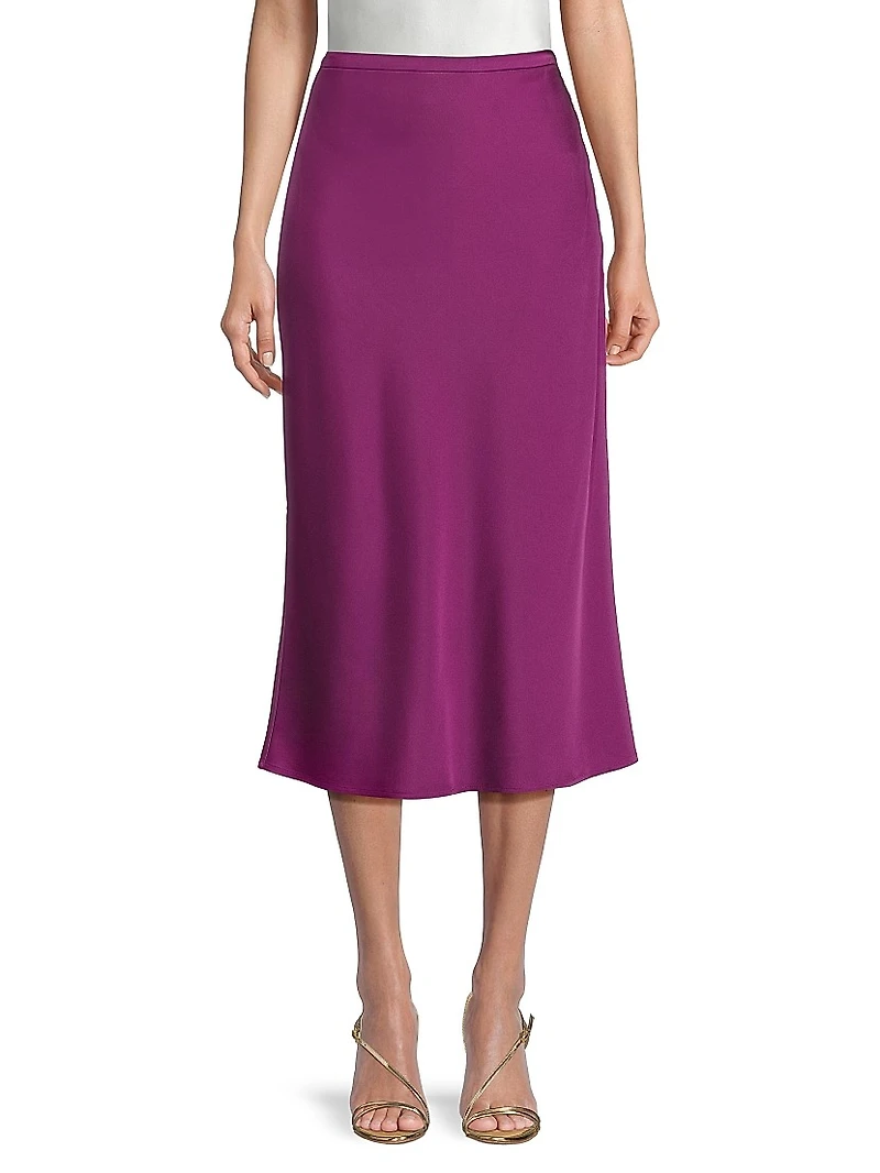 Everyday Tropics Satin Bias-Cut Maxi Skirt