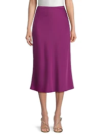 Everyday Tropics Satin Bias-Cut Maxi Skirt