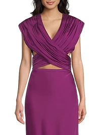 Everyday Tropics Crossover Ruched Top