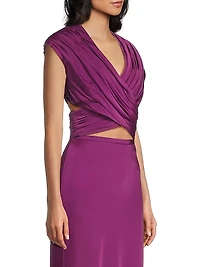 Everyday Tropics Crossover Ruched Top