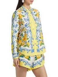 Sicily Scarf Linen-Blend Shirt