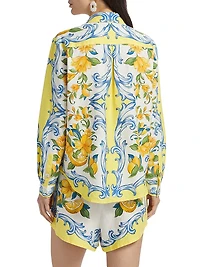 Sicily Scarf Linen-Blend Shirt