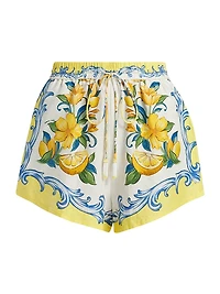 Sicily Scarf Linen-Blend Shorts