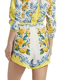 Sicily Scarf Linen-Blend Shorts