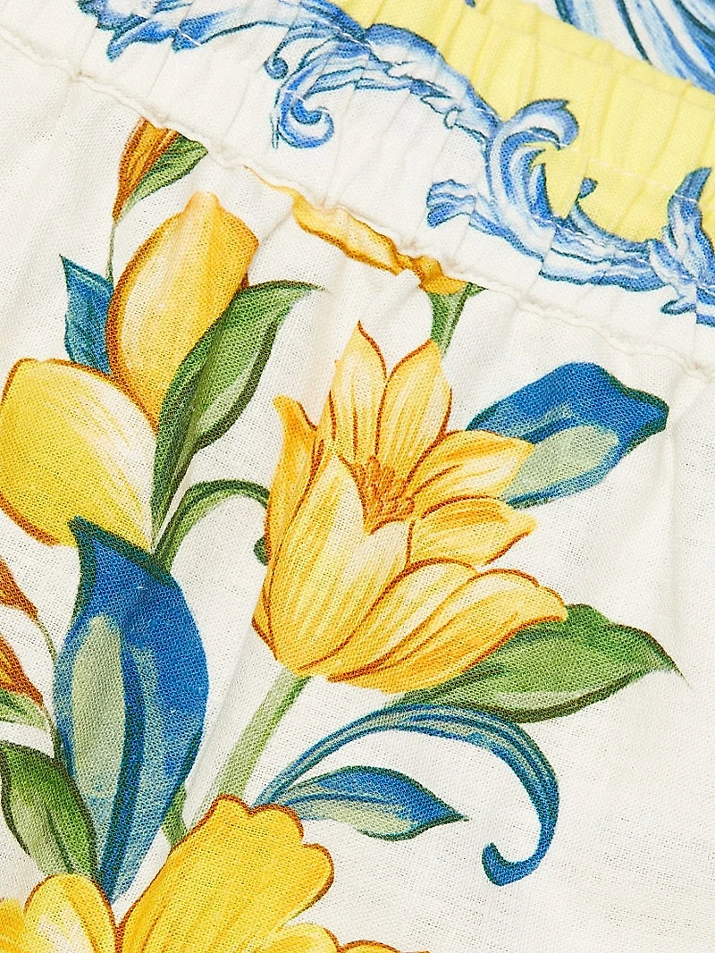 Sicily Scarf Linen-Blend Shorts