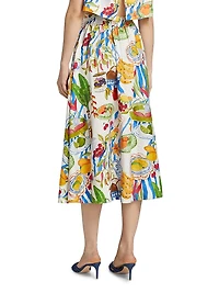 Fresh Table Linen-Blend Midi-Skirt
