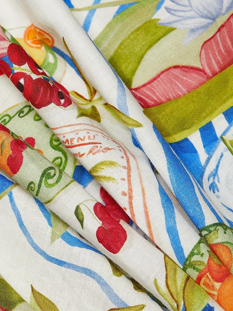 Fresh Table Linen-Blend Midi-Skirt