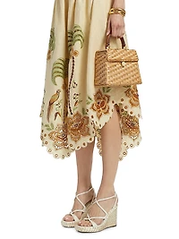 Delicate Forest Embroidered Halter Midi-Dress