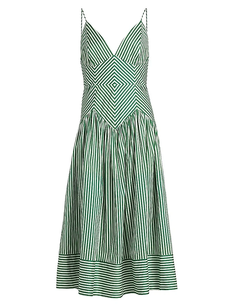 Striped Sleeveless Midi-Dress