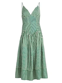 Striped Sleeveless Midi-Dress