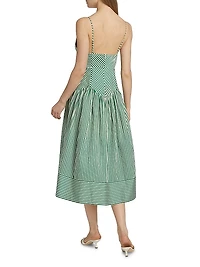 Striped Sleeveless Midi-Dress