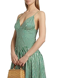 Striped Sleeveless Midi-Dress