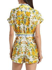 Sicily Floral Linen Romper