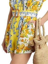 Sicily Floral Linen Romper