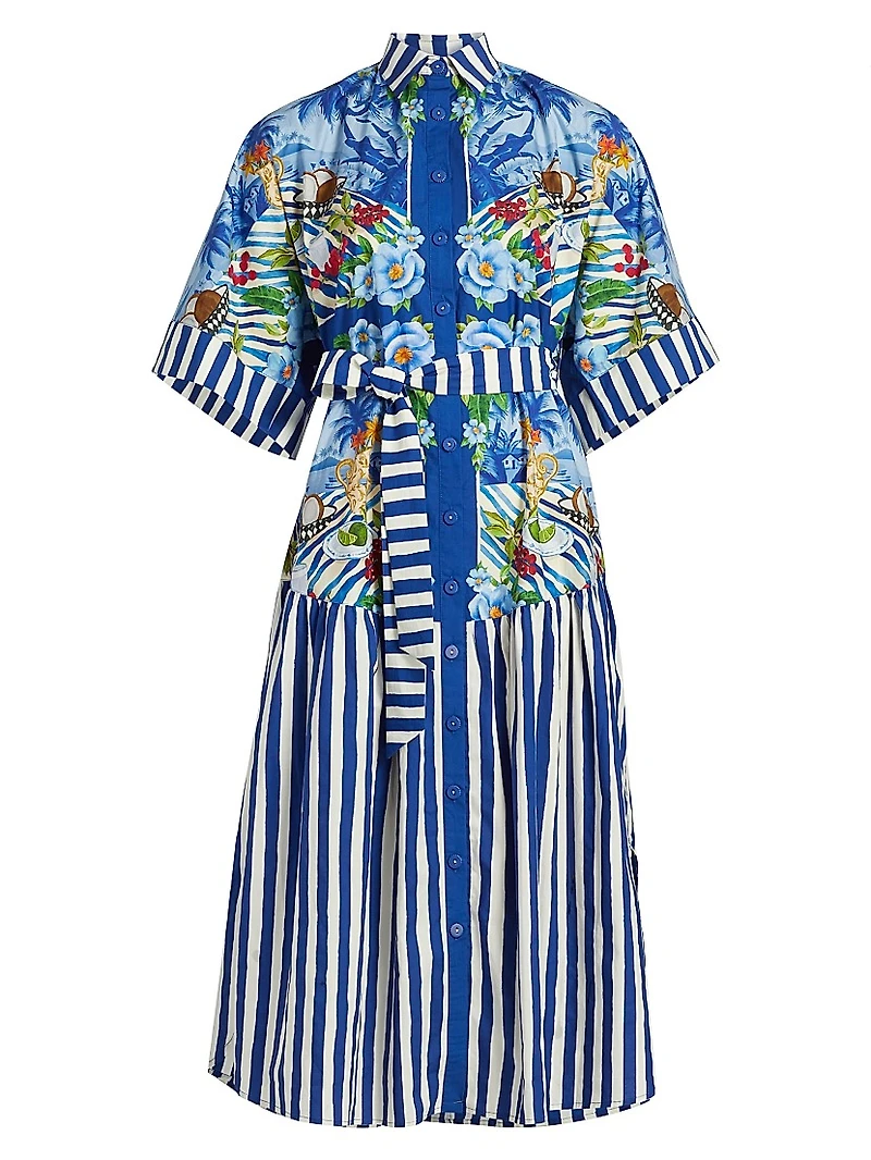 Fresh Table Scarf-Printed Cotton Shirtdress
