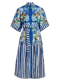 Fresh Table Scarf-Printed Cotton Shirtdress