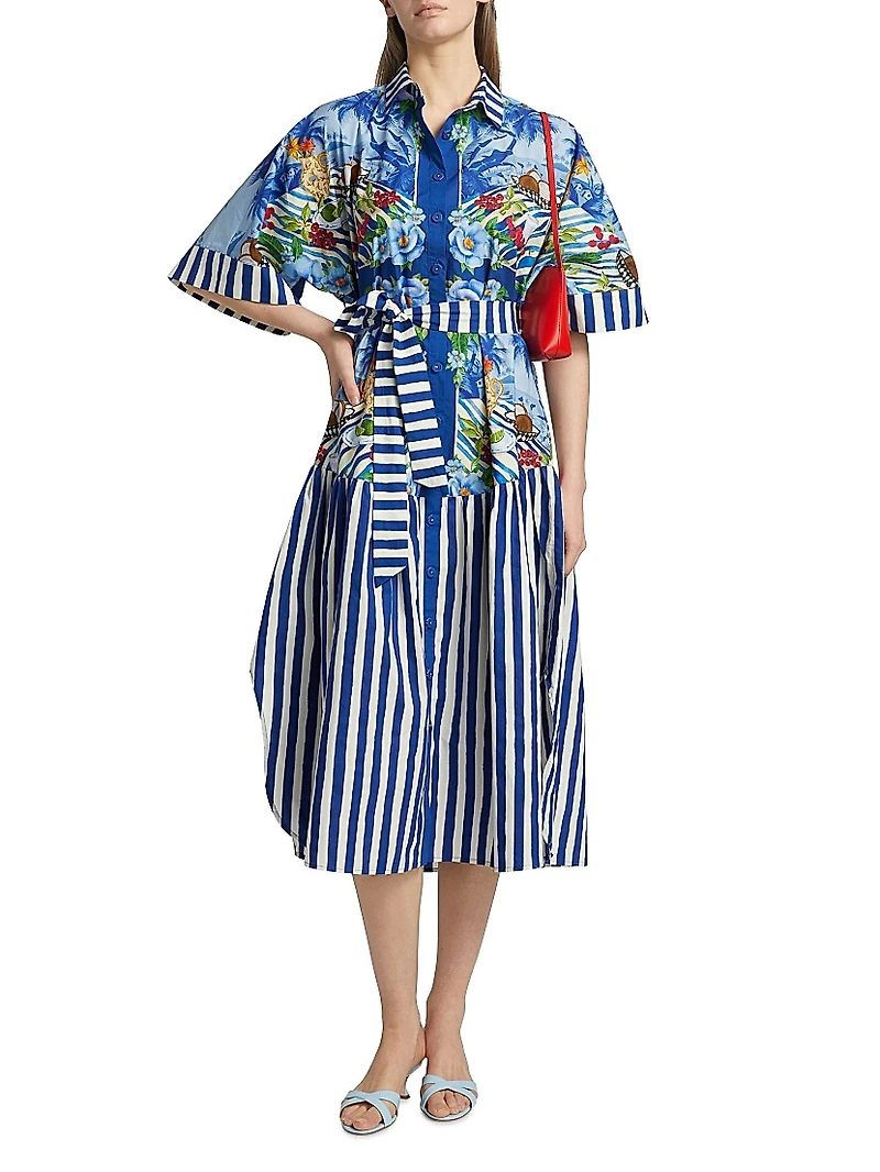 Fresh Table Scarf-Printed Cotton Shirtdress