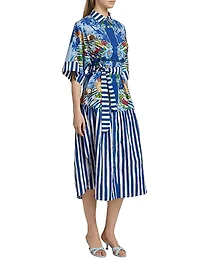 Fresh Table Scarf-Printed Cotton Shirtdress