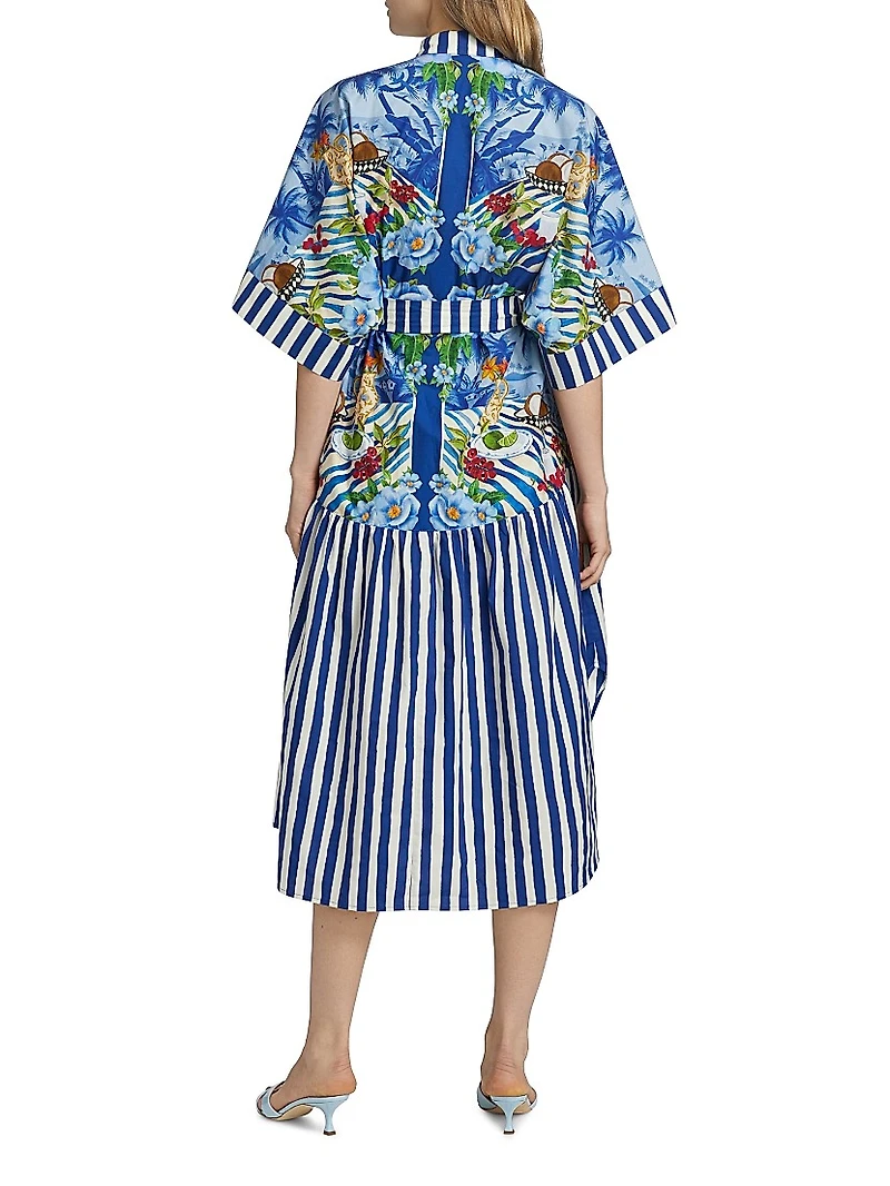 Fresh Table Scarf-Printed Cotton Shirtdress