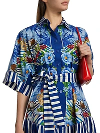 Fresh Table Scarf-Printed Cotton Shirtdress