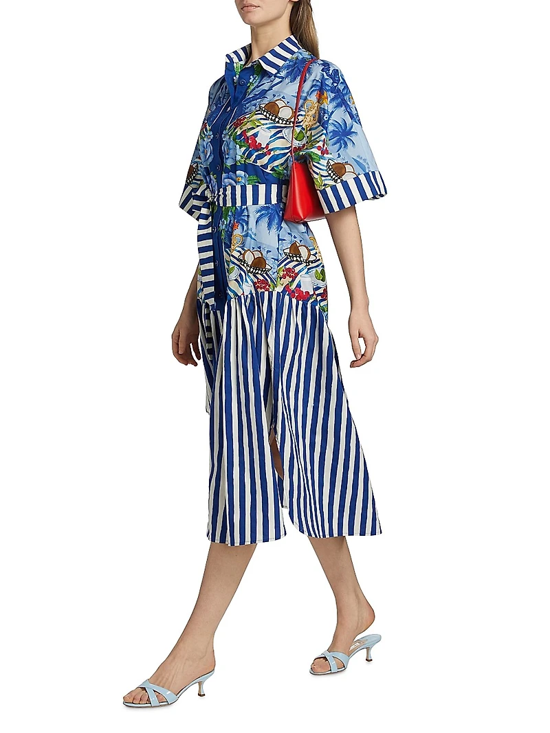 Fresh Table Scarf-Printed Cotton Shirtdress