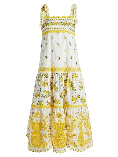 Sicily Richelieu Sleeveless Midi-Dress