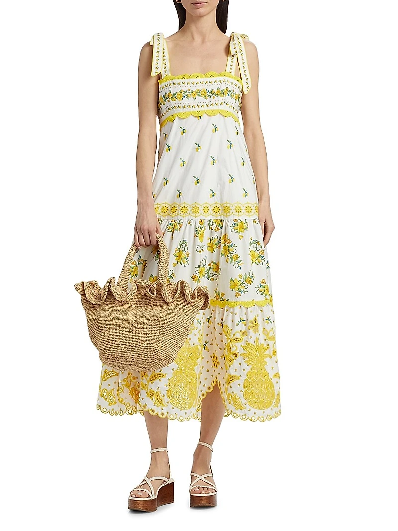 Sicily Richelieu Sleeveless Midi-Dress