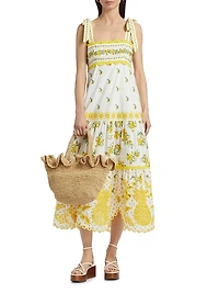 Sicily Richelieu Sleeveless Midi-Dress
