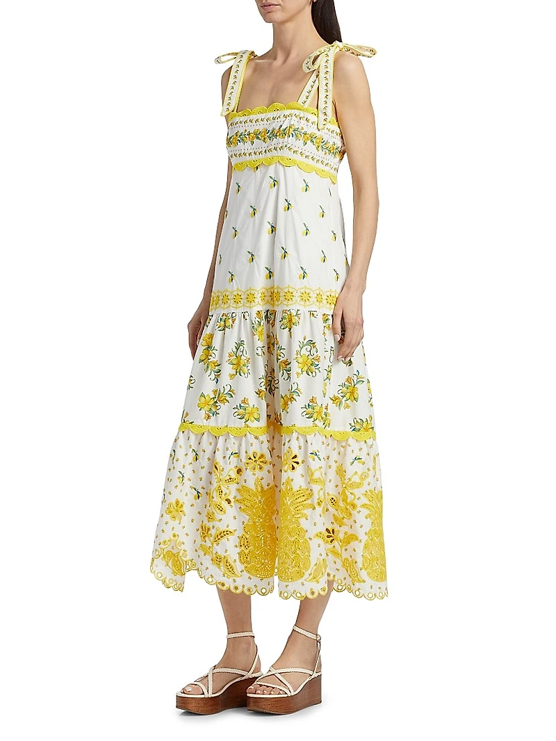 Sicily Richelieu Sleeveless Midi-Dress
