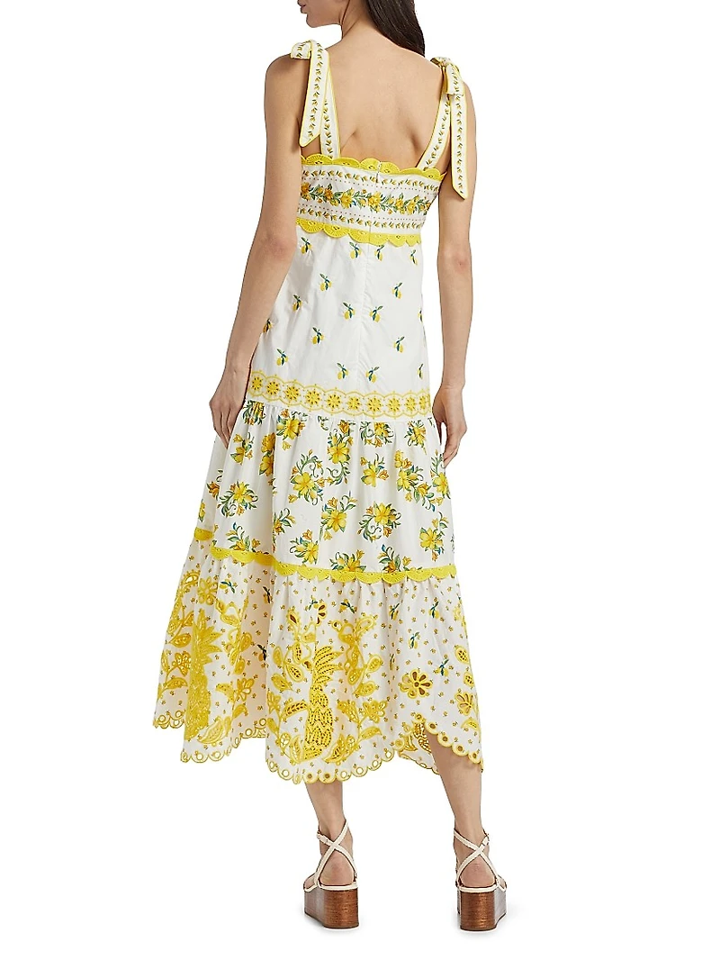 Sicily Richelieu Sleeveless Midi-Dress