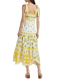 Sicily Richelieu Sleeveless Midi-Dress