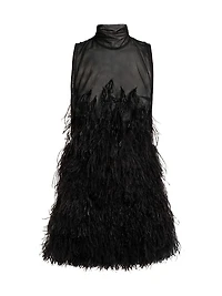 Feather Tulle Minidress