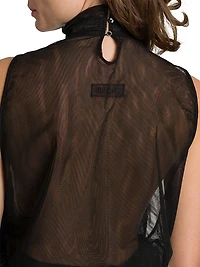 Feather Tulle Minidress