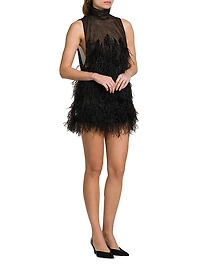 Feather Tulle Minidress