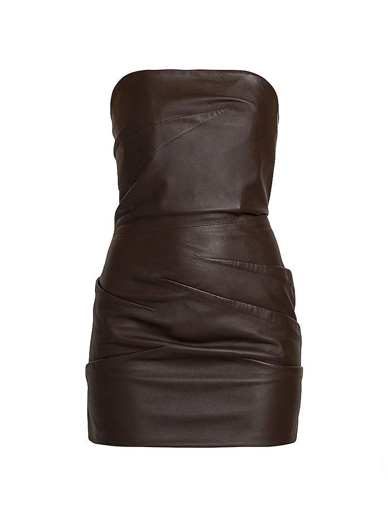 Leather Strapless Minidress