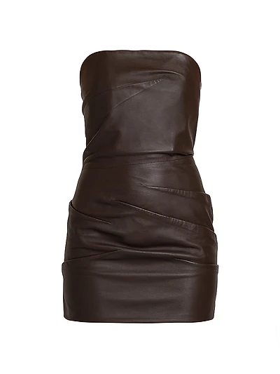 Leather Strapless Minidress