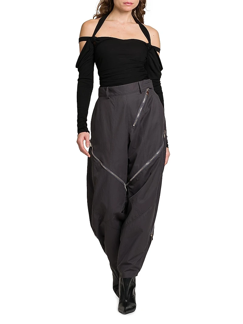 Canvas Zip Parachute Pants