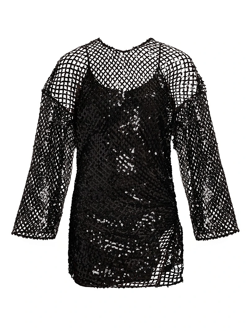 Sequined Mesh Minidress
