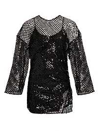 Sequined Mesh Minidress