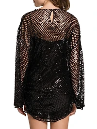 Sequined Mesh Minidress