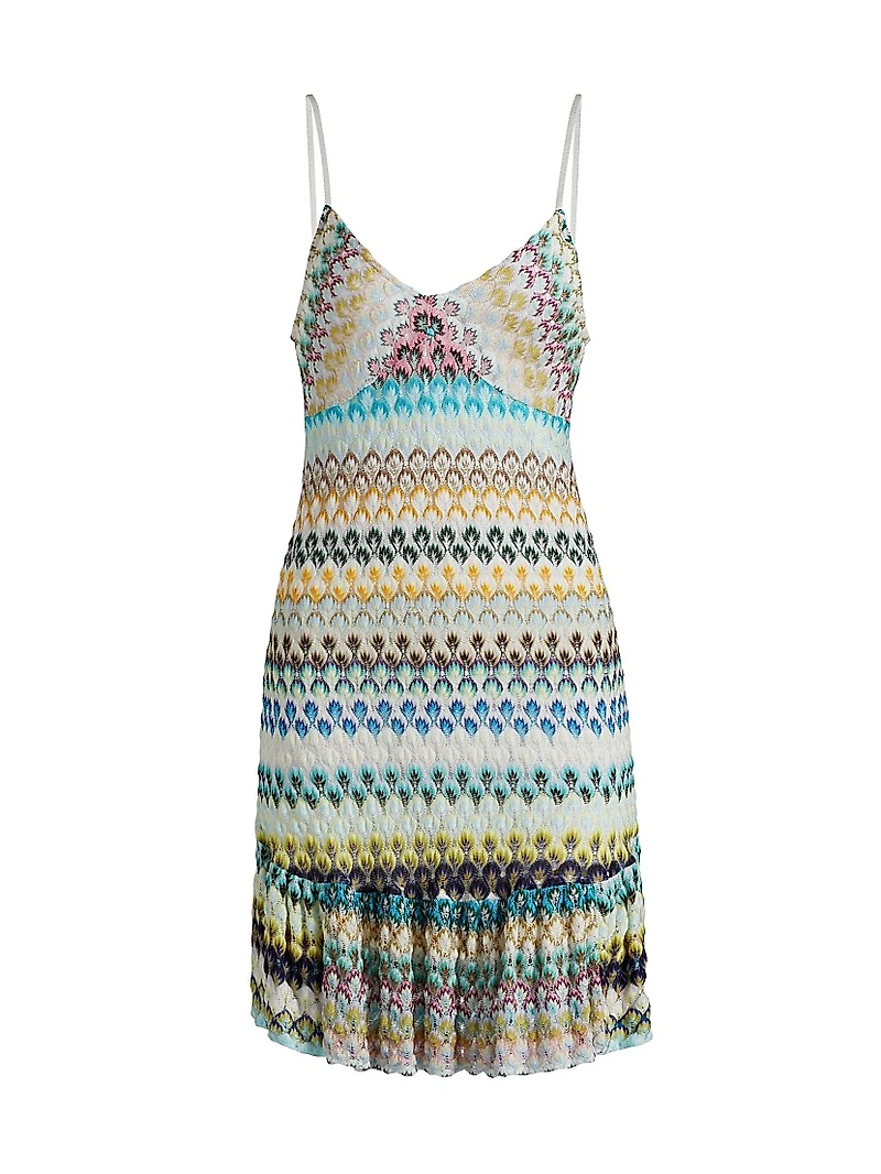 Raschel Lace Chevron Sleeveless Minidress