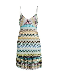Raschel Lace Chevron Sleeveless Minidress