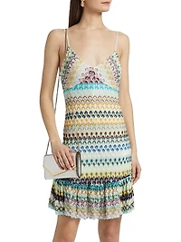 Raschel Lace Chevron Sleeveless Minidress