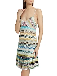 Raschel Lace Chevron Sleeveless Minidress