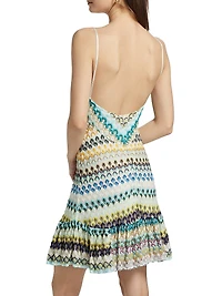 Raschel Lace Chevron Sleeveless Minidress