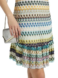 Raschel Lace Chevron Sleeveless Minidress