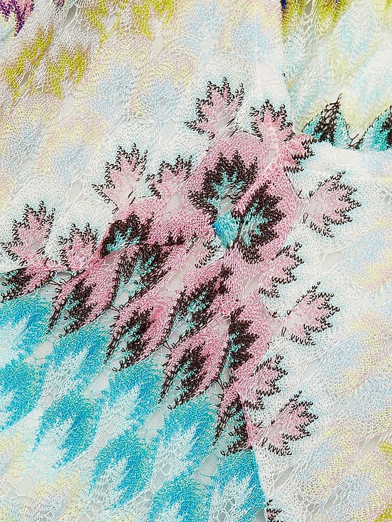 Raschel Lace Chevron Sleeveless Minidress