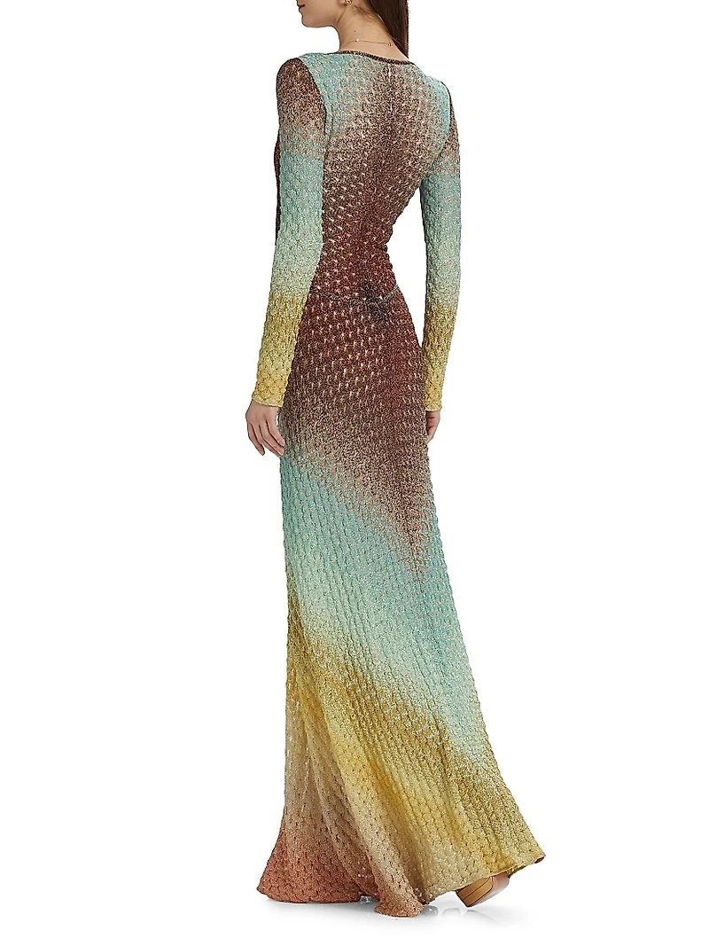 Raschel Lace Degradé Maxi Dress